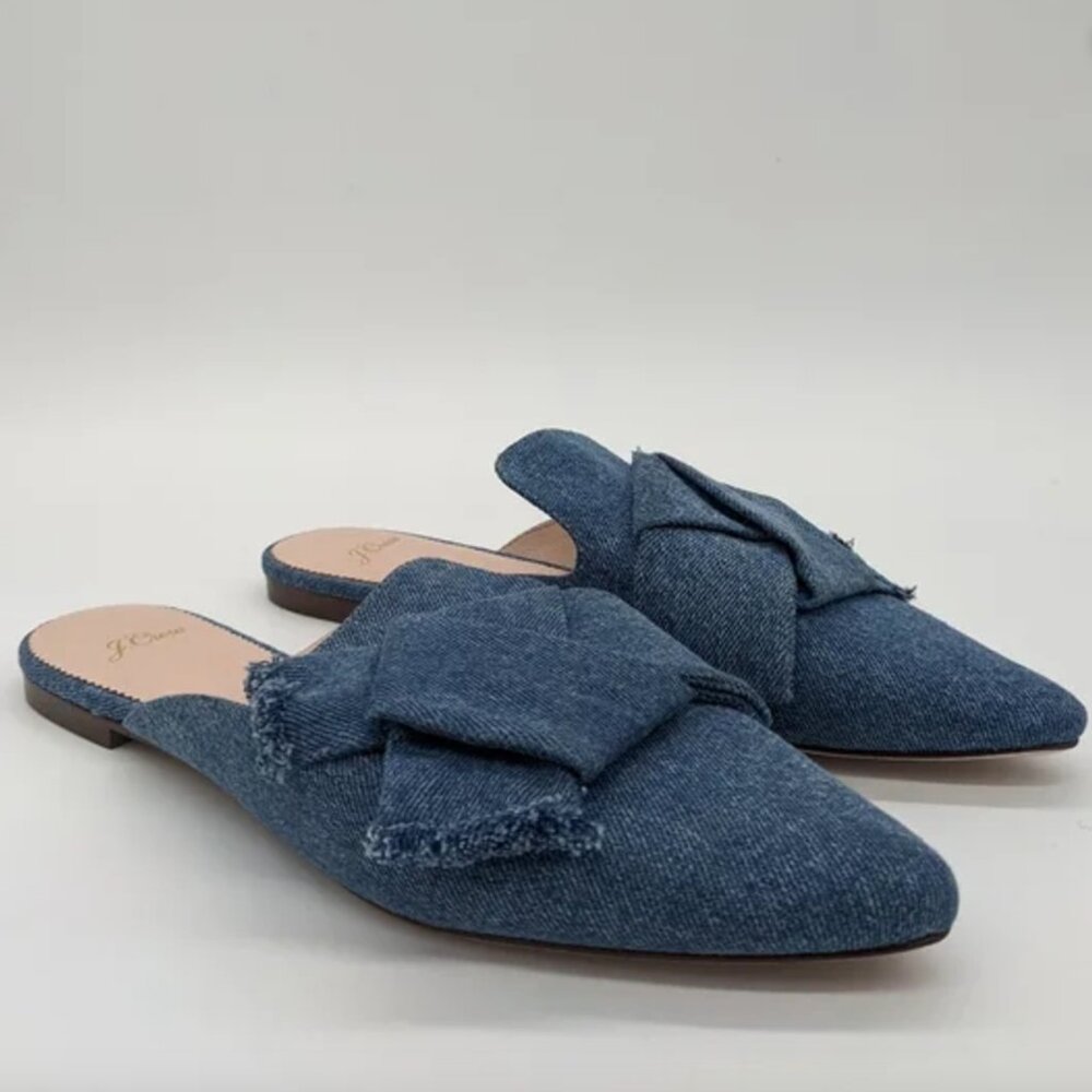 J. Crew Marina Denim Mules Size 10